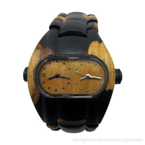 Chase Durer Crossfire Chronograph Watches with Original Natural Wooden Case and Band, Japan Movement